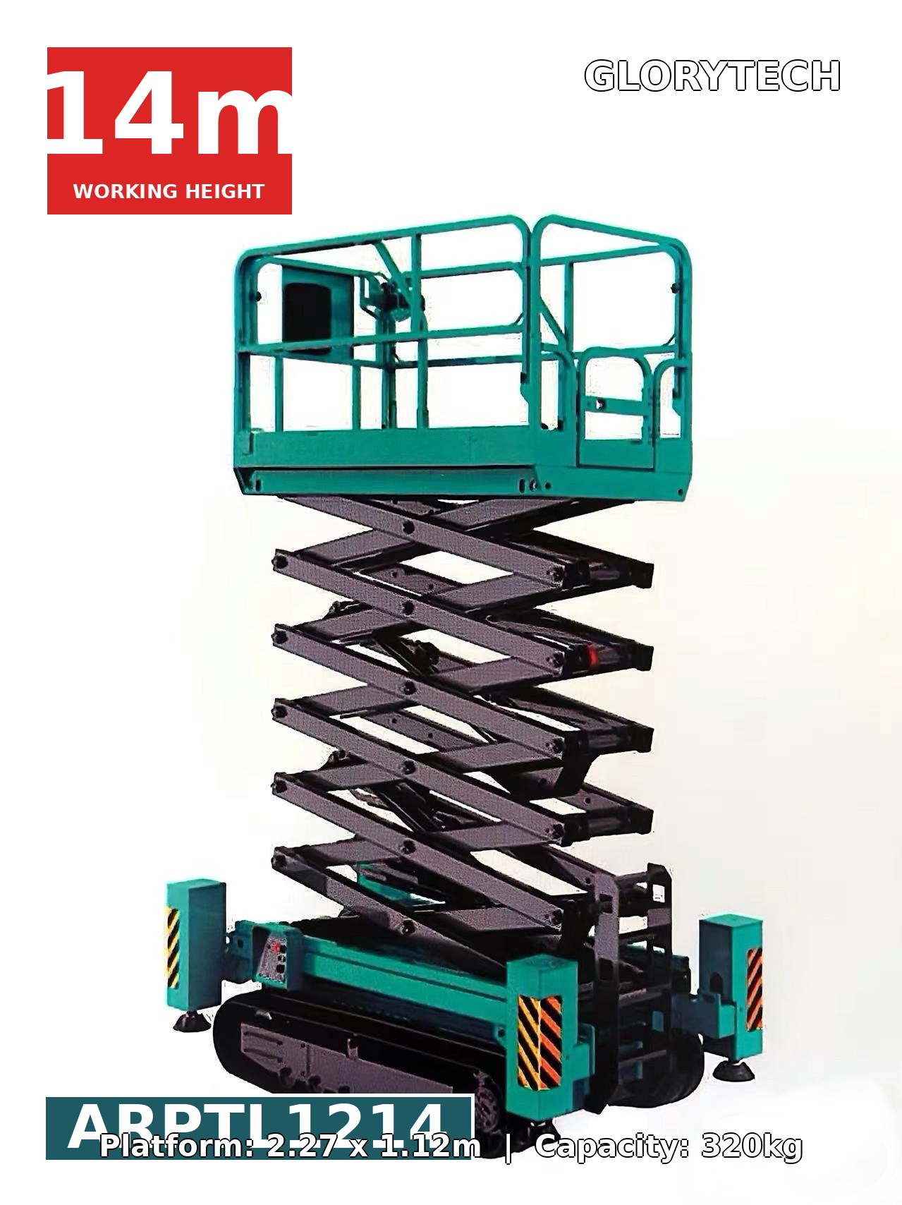 ARPTL1214 Crawler Scissor-Fork Lift - 14m Working Height | GLORYTECH